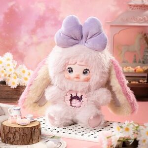 Plush Bunny Doll with Purple Bow